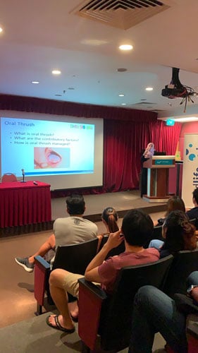 Dr Mas explaining common infection observed in newborns - oral thrush