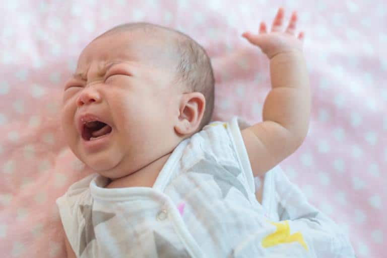 Newborn crying in sales pain