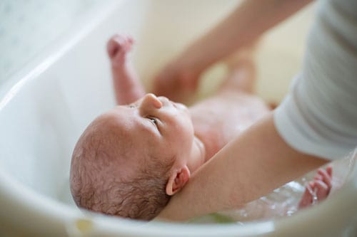 Bath Time For A Newborn Baby