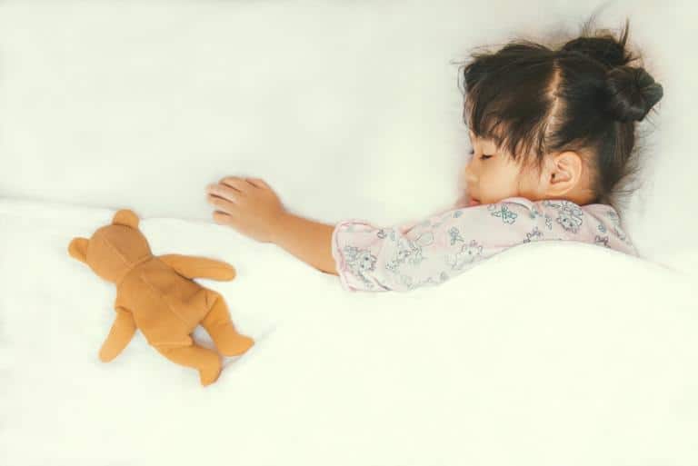 Child Sleeps With A Teddy bear