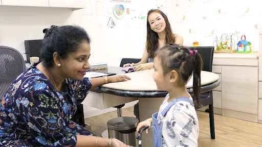Child Having Health Check With Dr Wendy Sinnathamby